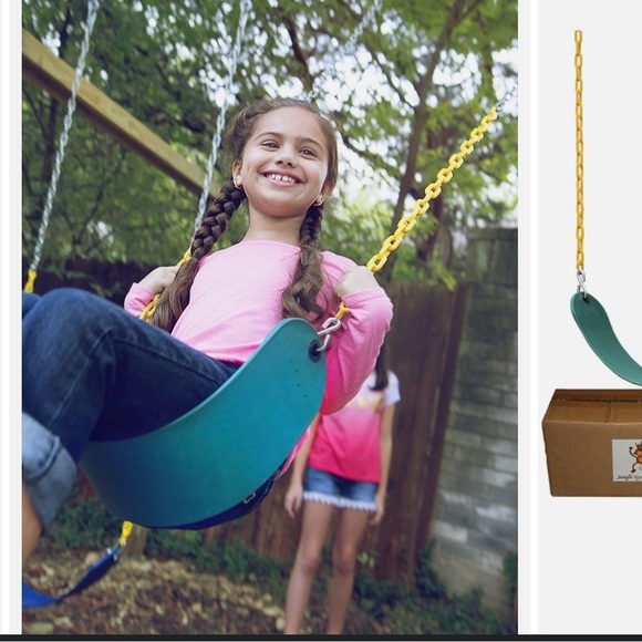 Kids Swings Green Sturdy Heavy Duty For Outdoor Playground Or Hang On Tree NIP - Picture 6 of 6